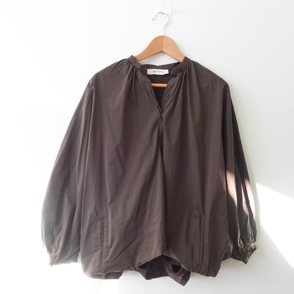 Women‎ Oversized Blouse S Brown Popover Dolman Lagenlook THE PATTERN ROOM